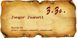 Zongor Zsanett névjegykártya