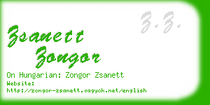 zsanett zongor business card